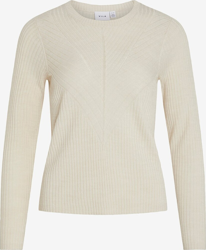 Topp viOlina O-neck L/S Rib Knit Top - Brun