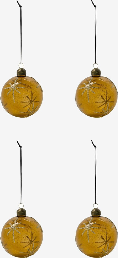 Julekuler, Hd Star sett med 4 stk. - Gul