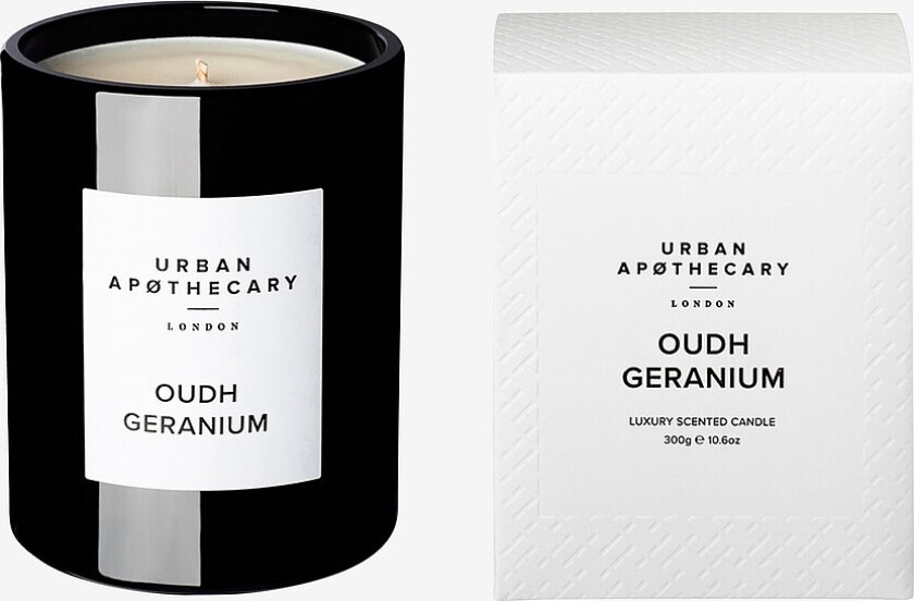 Luxury Candle Oudh Geranium - Hvit