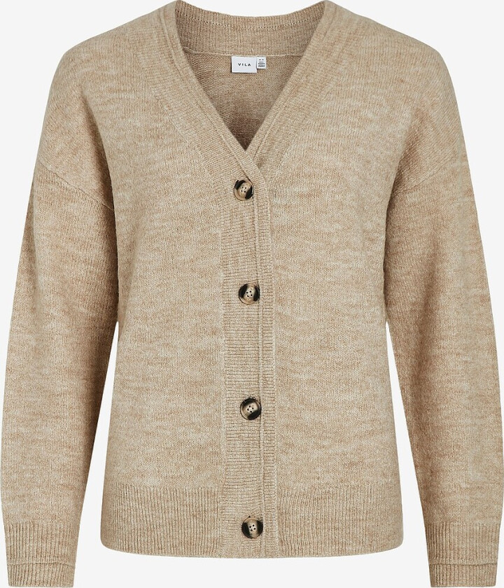 Kardigan viMa V-neck L/S Knit - Beige