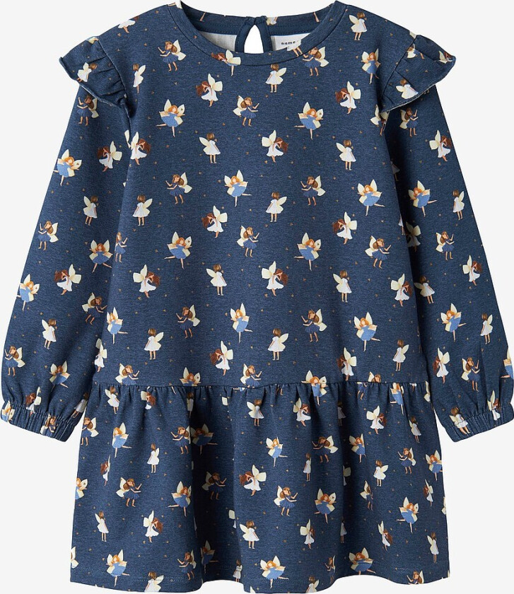 Kjole nmfLalli Sweat Dress Unb - Blå