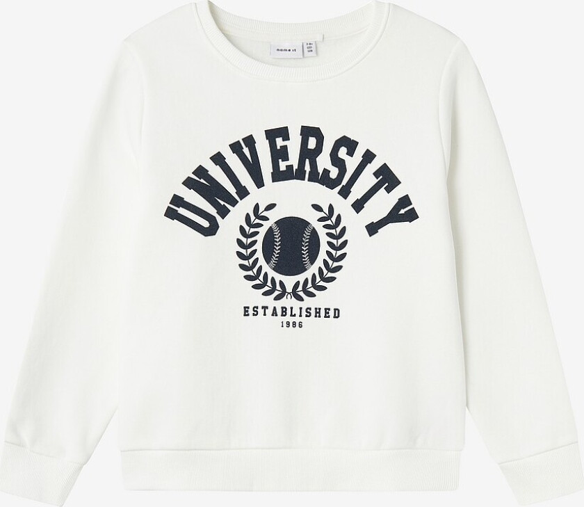 Collegegenser nknTille LS Sweat Bru - Hvit