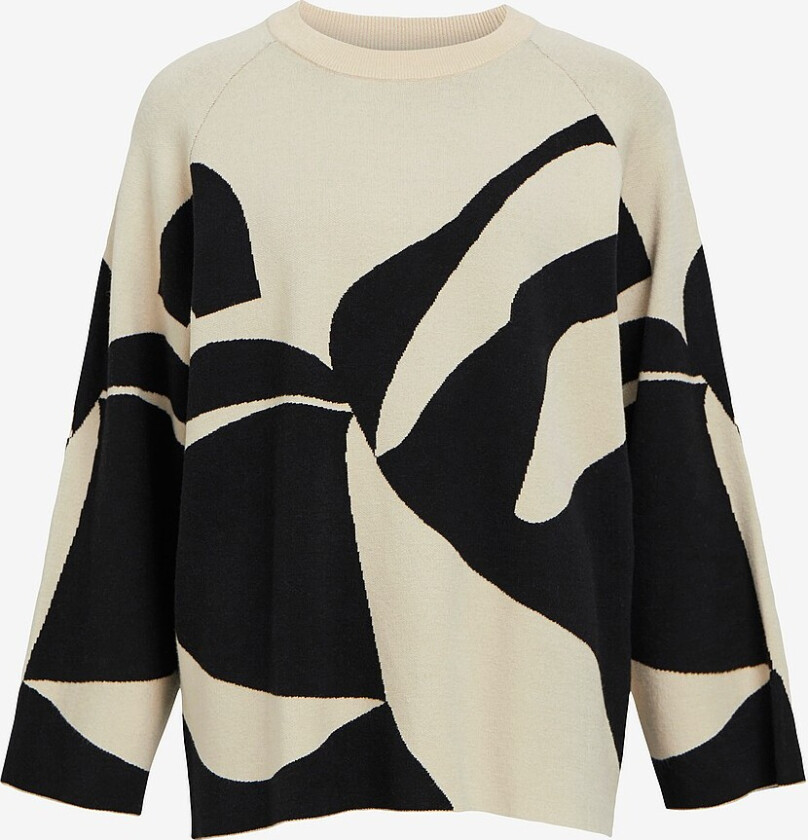 Genser objSif LO L/S Knit Pullover - Beige