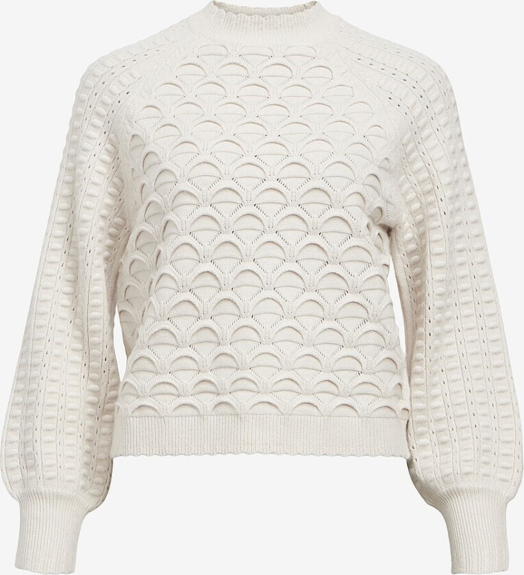 Genser objSida Knit L/S RE Pullover 134 - Hvit
