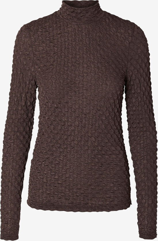 Topp slfTimmi LS High Neck Structure Top - Brun