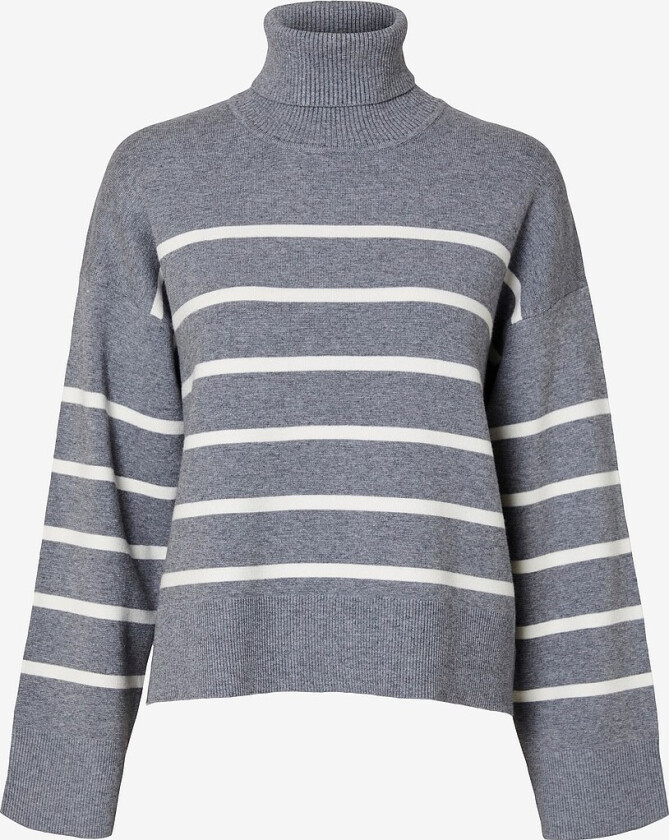 Genser slfKamma LS Knit Roll Neck - Grå