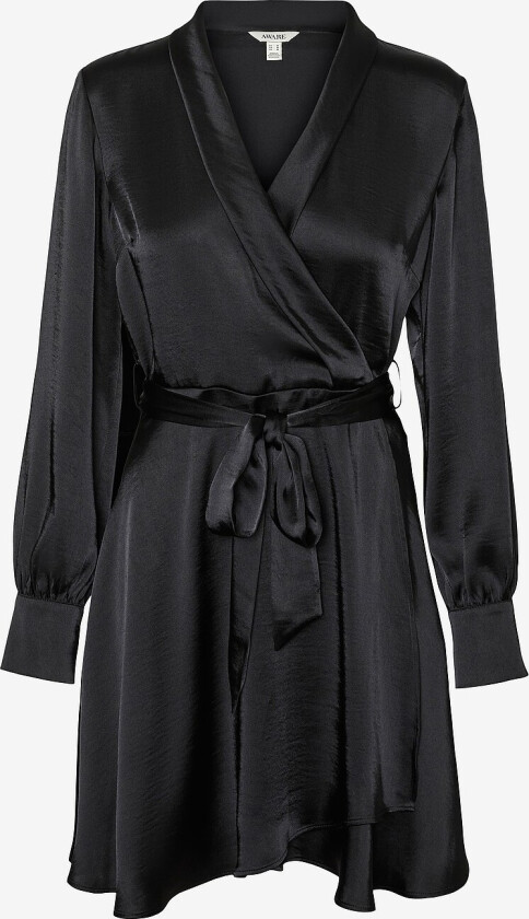 Kjole vmBea LS Shawl Neck Short Dress - Svart
