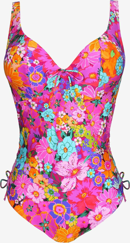 Badedrakt Najac Floral Explosion Plunge Swimsuit - Rosa