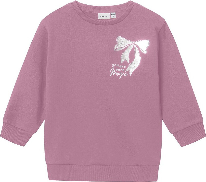 Kjole nmfRenata Nreg Sweat Tunic Bru Box - Rosa