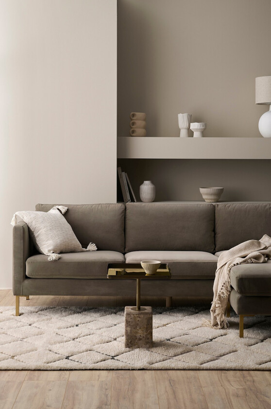 Sofa Setar 3-seter i fløyel - Beige