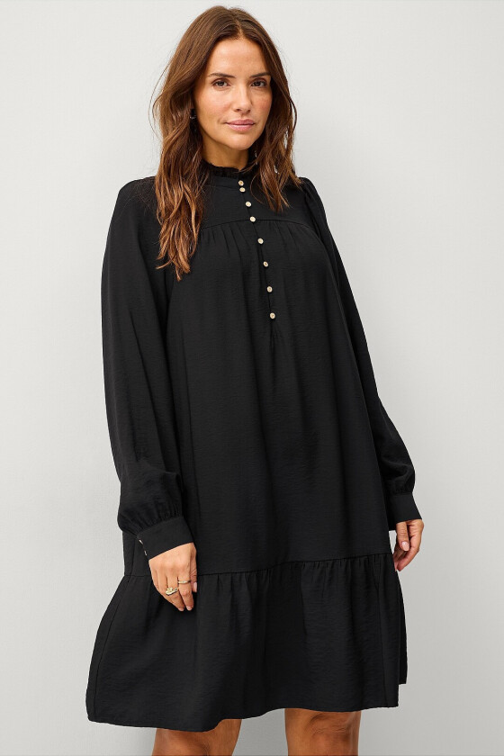 Kjole mPerle L/S Abk Dress - Svart
