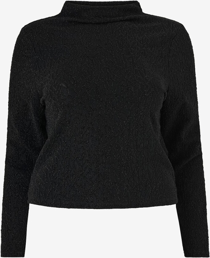 Topp nmGilly L/S Funnel Lurex Top Jrs - Svart