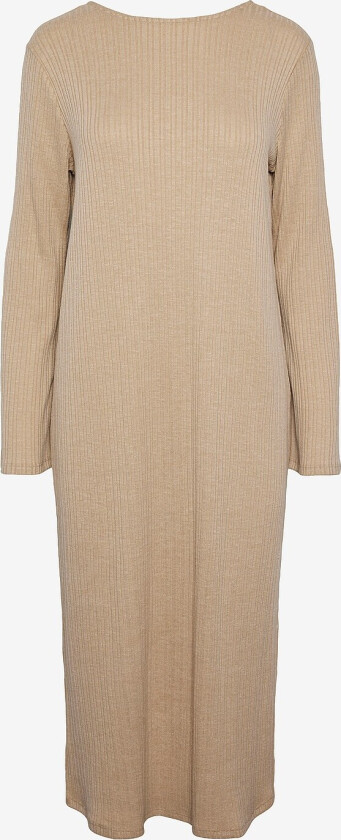 Kjole pcLena LS Long Dress - Beige