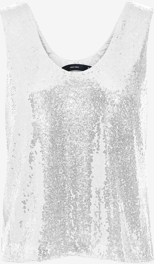 Paljettopp Vmkaje SL V-neck Top Jrs GA - Sølv