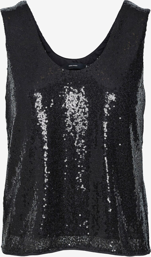Paljettopp Vmkaje SL V-neck Top Jrs GA - Svart