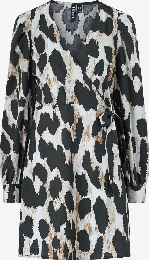 Kjole pcJade LS Short Wrap Dress D2d - Svart
