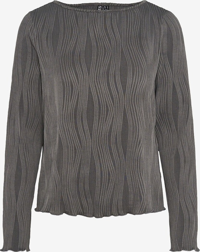 Topp pcnAnnika LS Boatneck Top BC - Grå