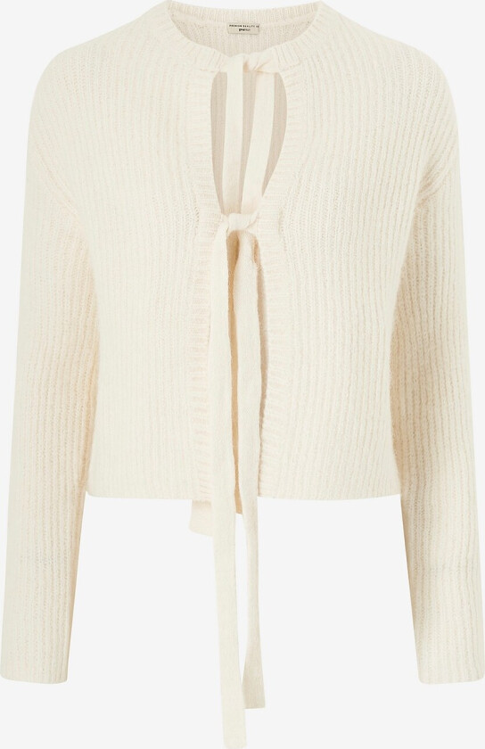 Kardigan Knitted Tie Cardigan - Hvit
