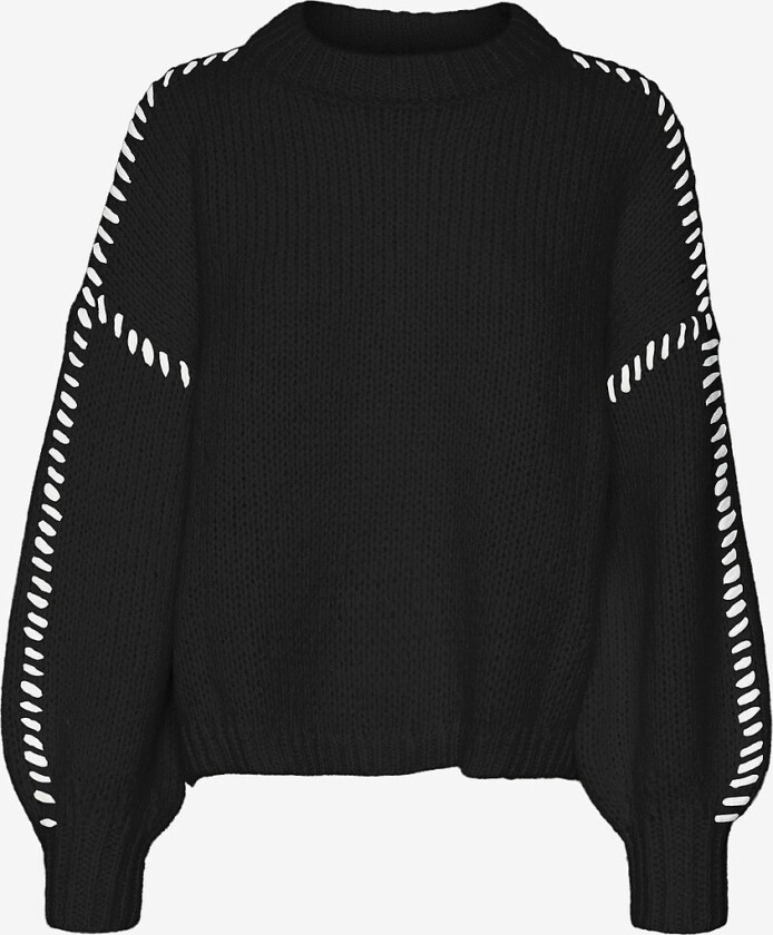 Pullover vmFeng LS O-neck Pullover - Svart