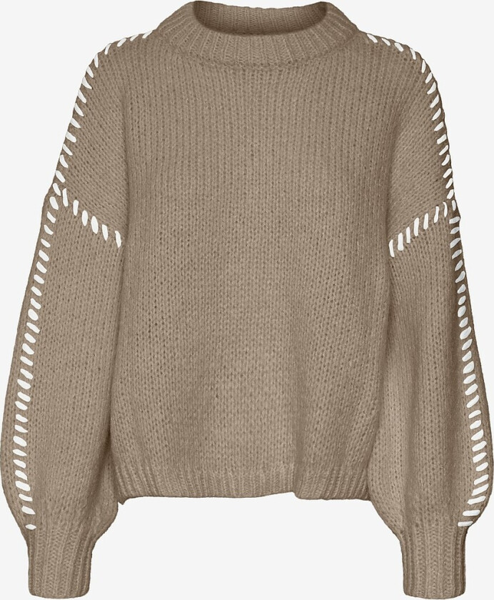 Pullover vmFeng LS O-neck Pullover - Sølv