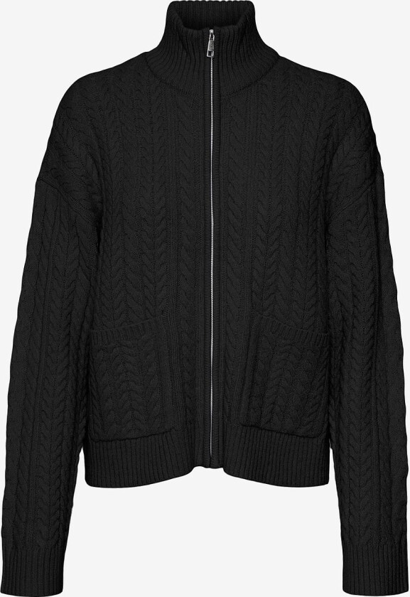 Kardigan vmEsther LS Highneck Zip Cardigan - Svart