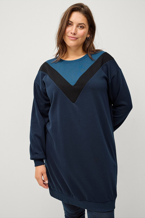Tunika vKathleen L/S Long Sweat - Blå
