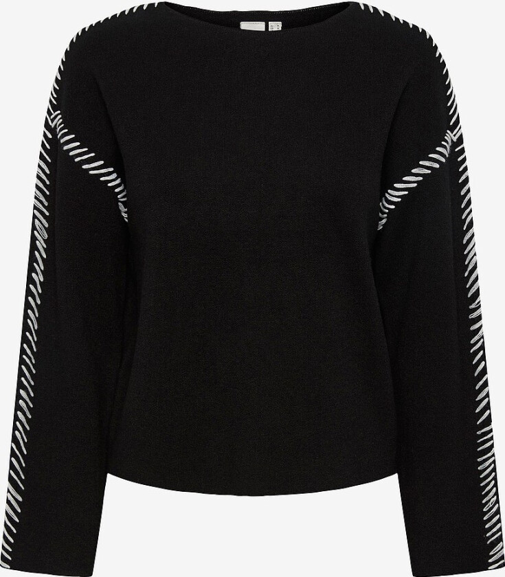 Genser yasStitcha LS Knit Pullover S - Svart