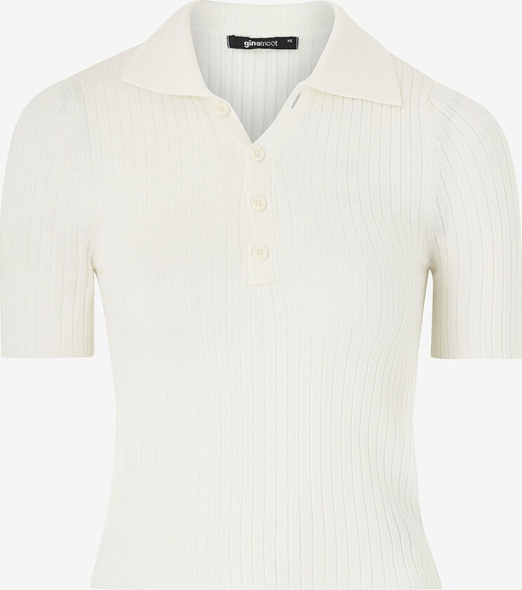 Topp Knitted Collar Top - Hvit