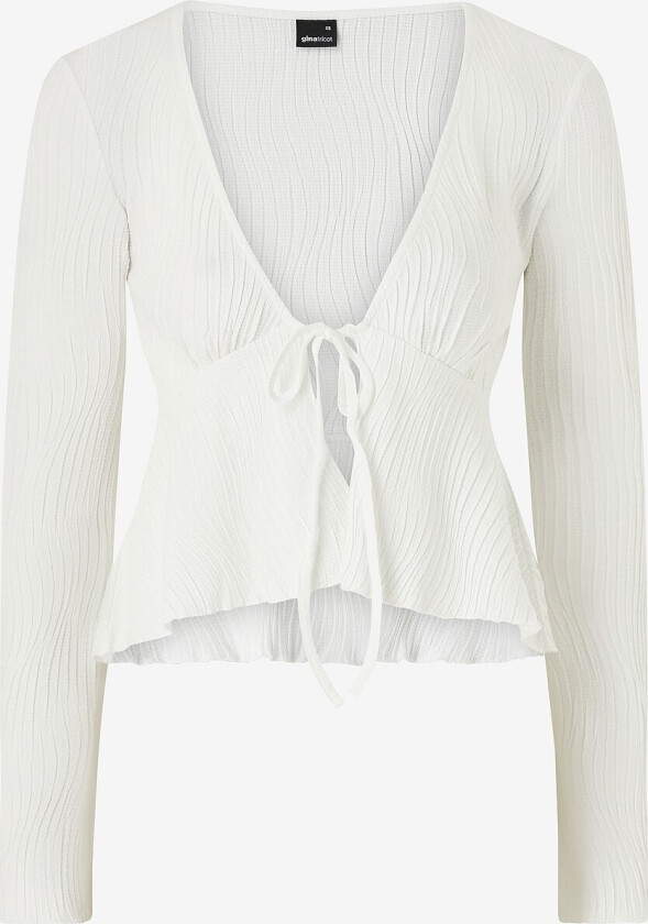 Topp Tie Front Top - Hvit