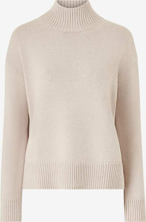Genser Cotton Blend High-neck Sweater - Beige