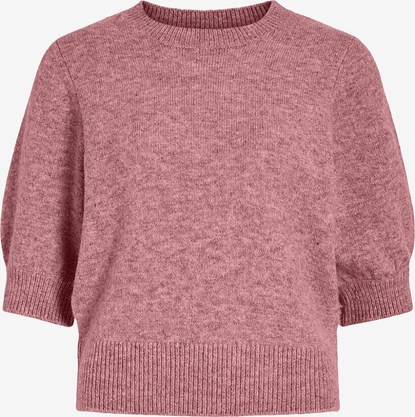 Topp viEllie O-neck Balloon 3/4 Knit Top - Rosa