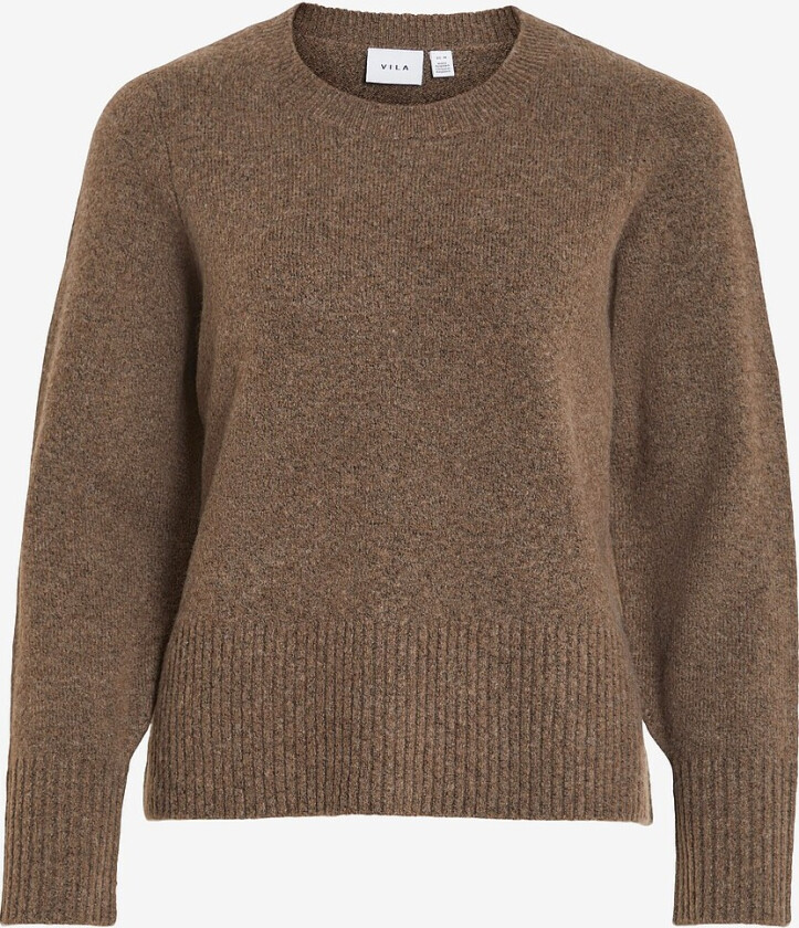 Genser viPrimia L/S O-neck Knit Top - Beige