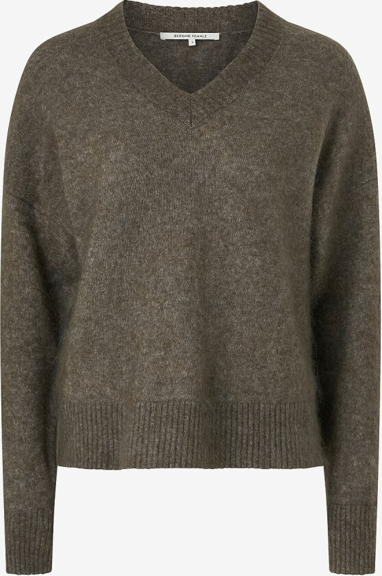 Genser Brook Knit Loose V-neck - Brun