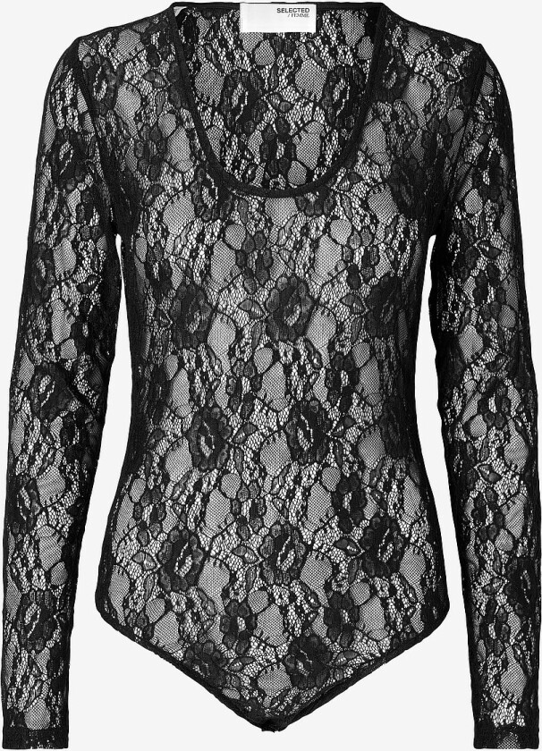 Bodysuit slfAria LS Lace - Svart