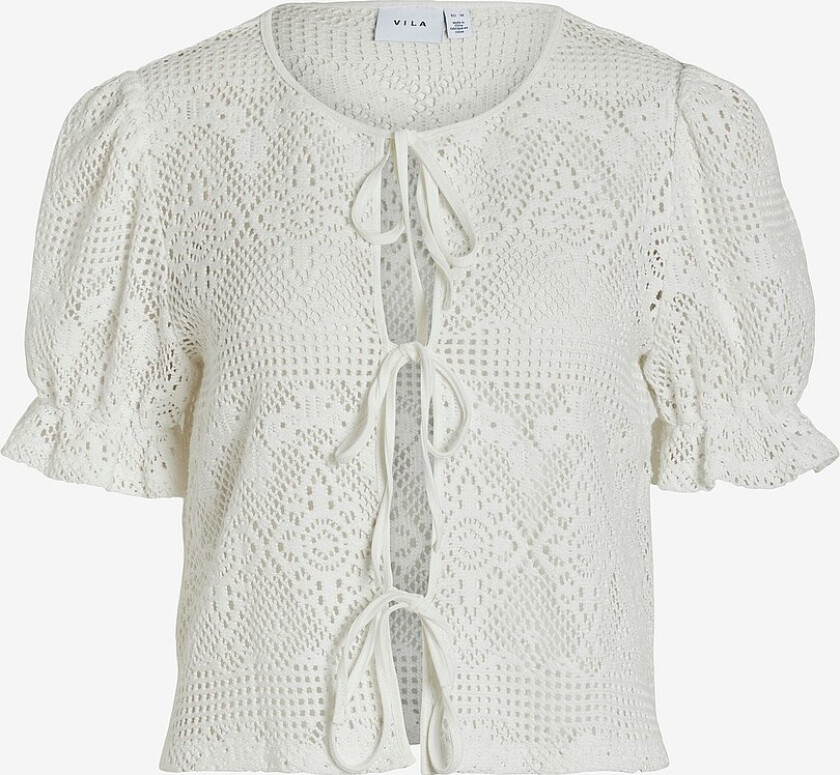 Topp viAndrea S/S Tie Top - Hvit