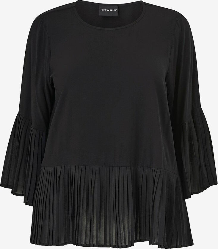 Topp sHenna Plisse Blouse - Svart