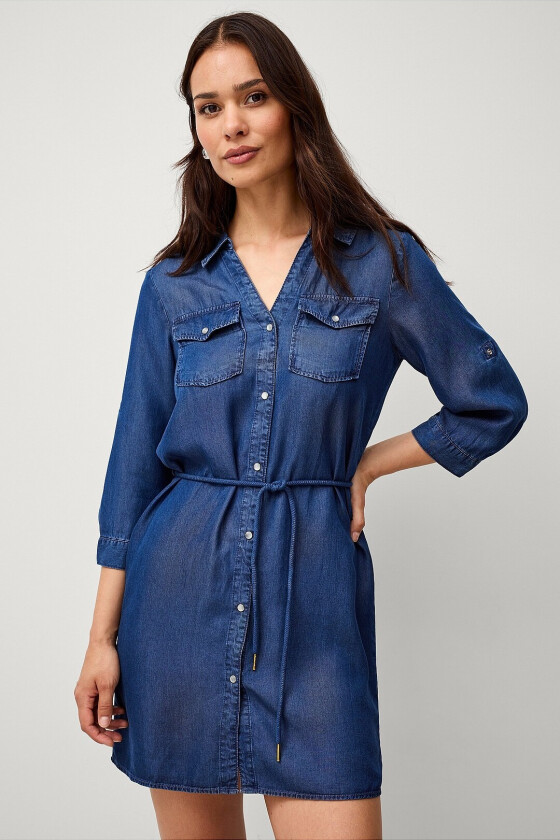 Kjole viGivani 3/4 Sleeve Short Dress - Blå