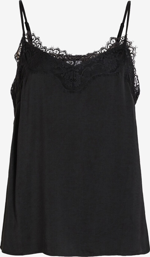 Topp viCava New Lace Singlet/su - Svart