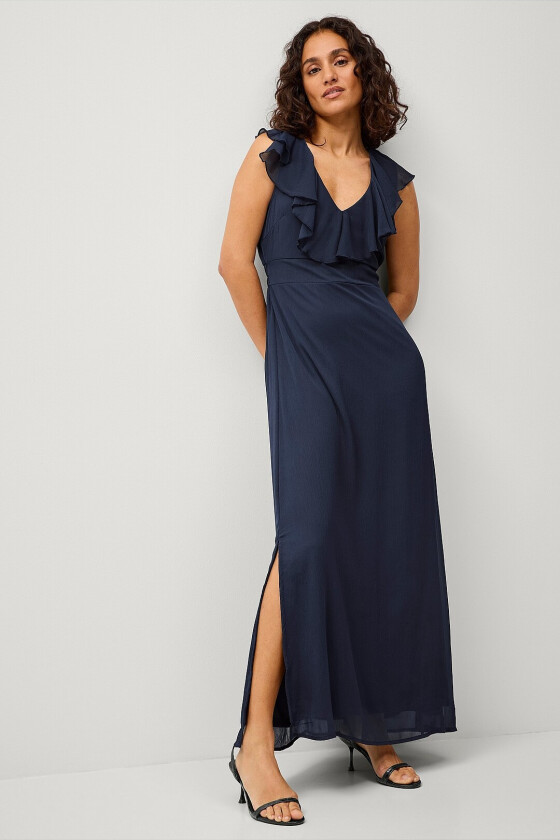 Maxikjole viFalia V-neck Long Dress - Blå