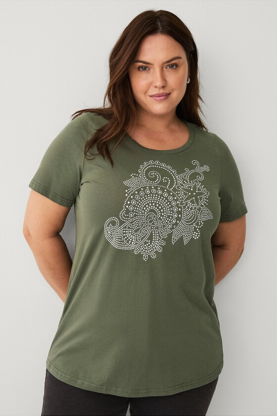 Topp vEbba S/S Straight Tee - Grønn