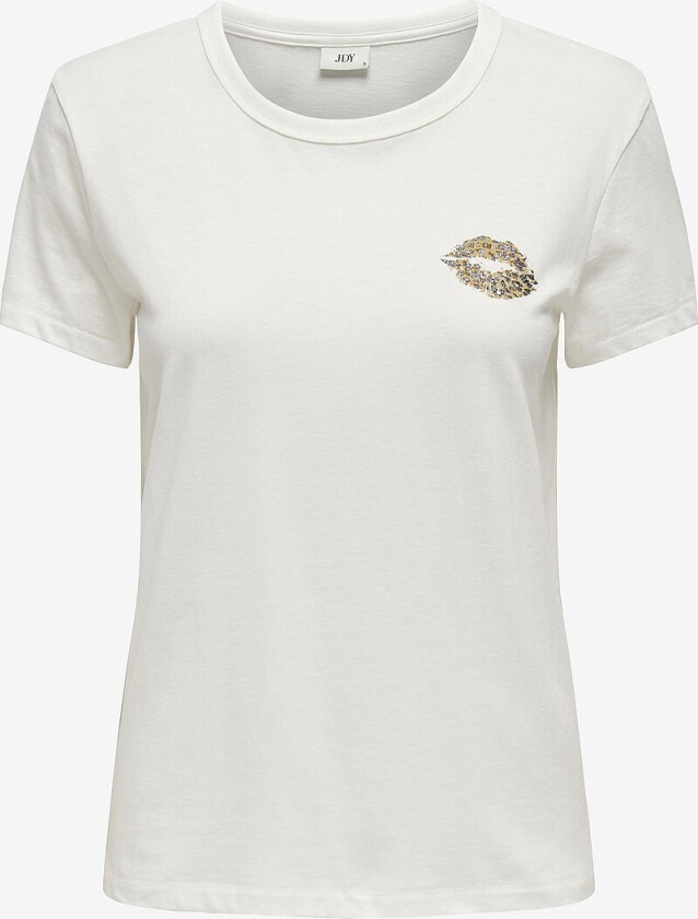 Topp jdyMichigan Life S/S Print Top Jrs - Hvit