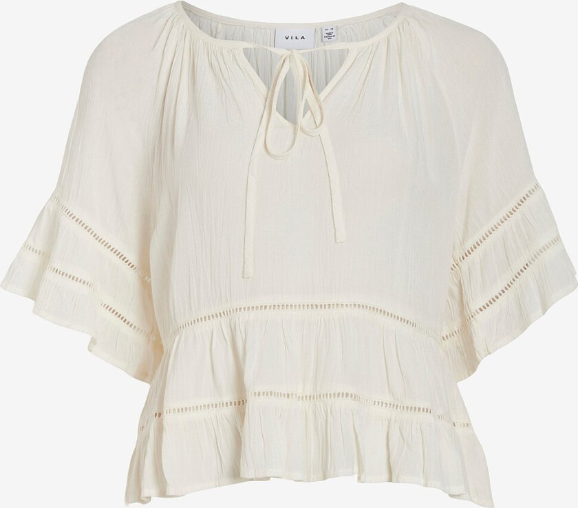 Topp viOpan 2/4 O-neck Short Top - Beige