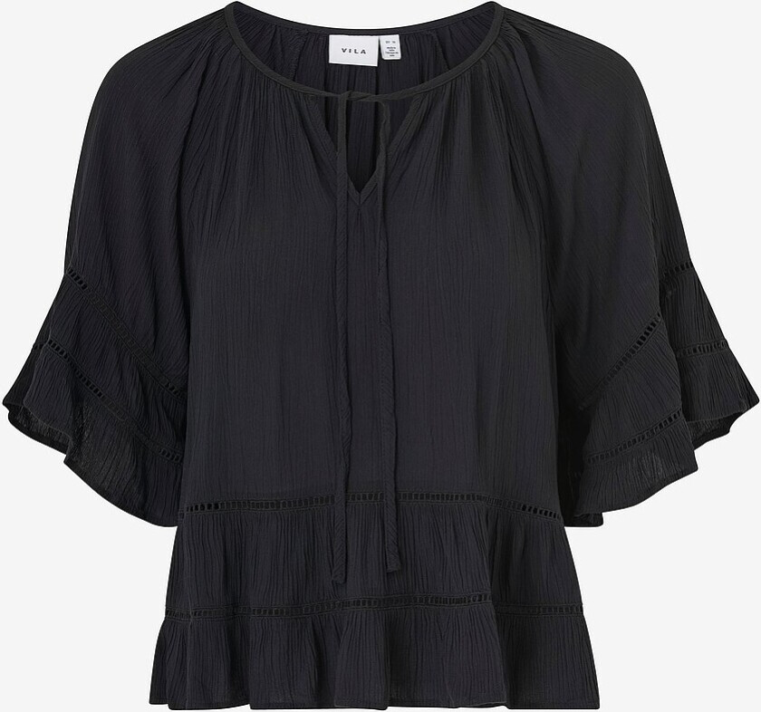 Topp viOpan 2/4 O-neck Short Top - Svart