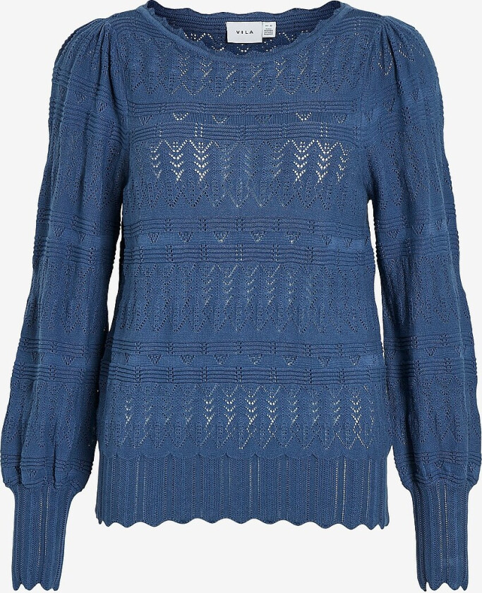 Topp viVo Boatneck L/S New Knit Top - Blå