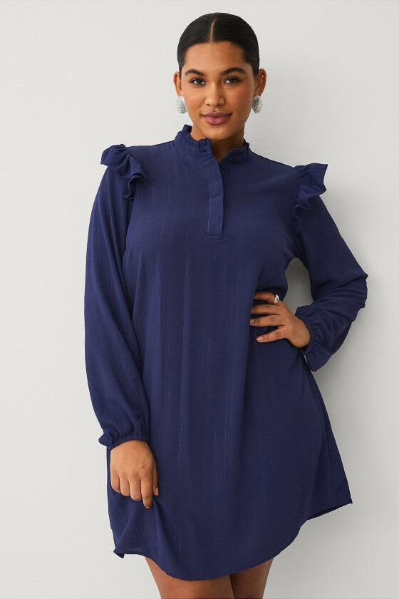 Kjole vAnni L/S Abk Glitter Dress - Blå