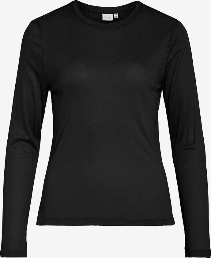 Topp viAlexia O-neck L/S Top - Svart