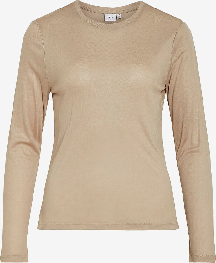 Topp viAlexia O-neck L/S Top - Beige