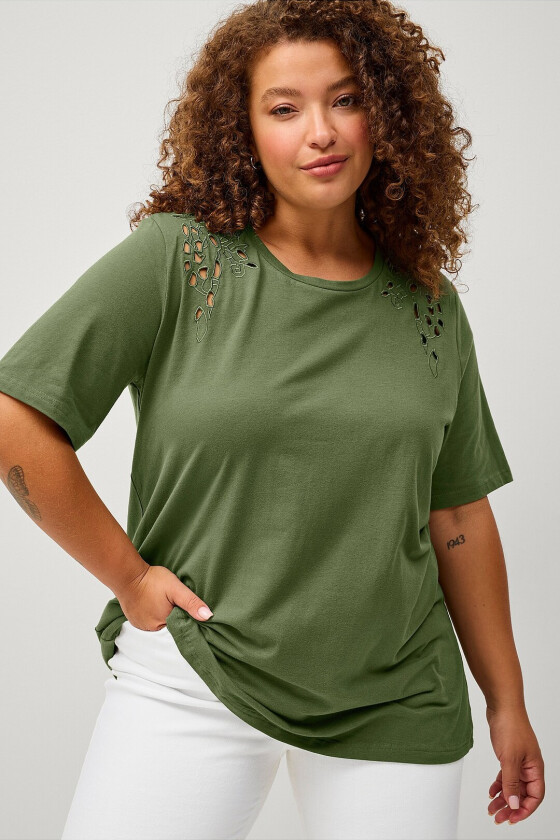 Topp vPolly S/S T-shirt - Grønn