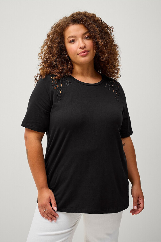 Topp vPolly S/S T-shirt - Svart