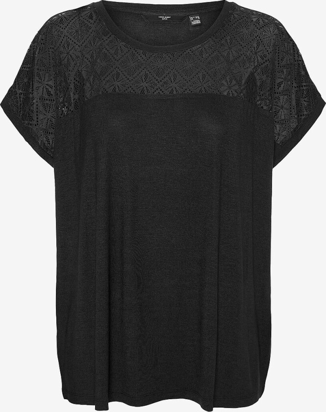 Topp vmcAnne SS O-neck Lace Top Jrs - Svart
